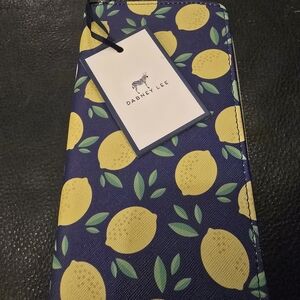 Dabney Lee Blue Wallet with Lemon Design